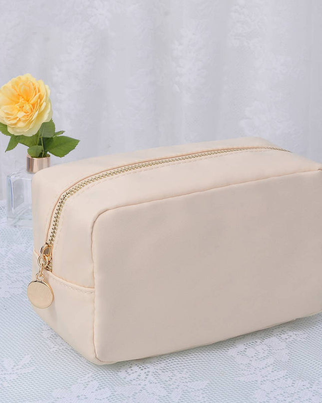 Personalized Emma Round Zippered Nylon Cosmetic Pouch Bag