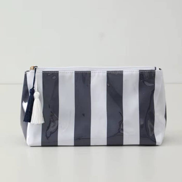 Travel Stripe Cosmetic Makeup Pouch Bag