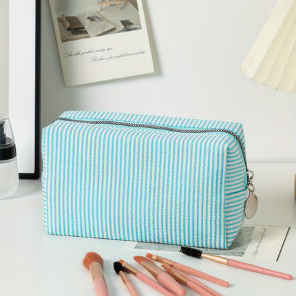 Personalized Striped Cosmetic Bag