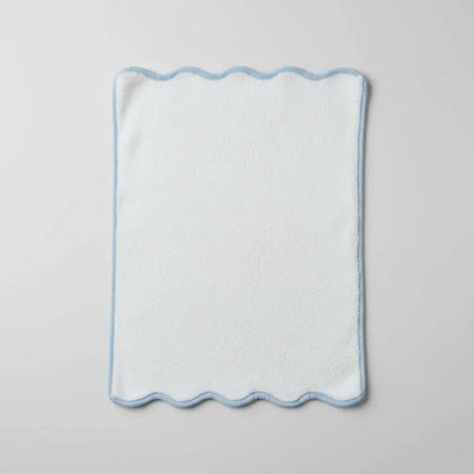 Personalized Luxury Cotton Hand Towels with Scallop Piping