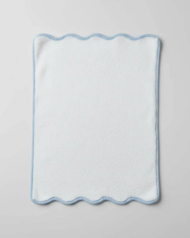 Personalized Luxury Cotton Hand Towels with Scallop Piping