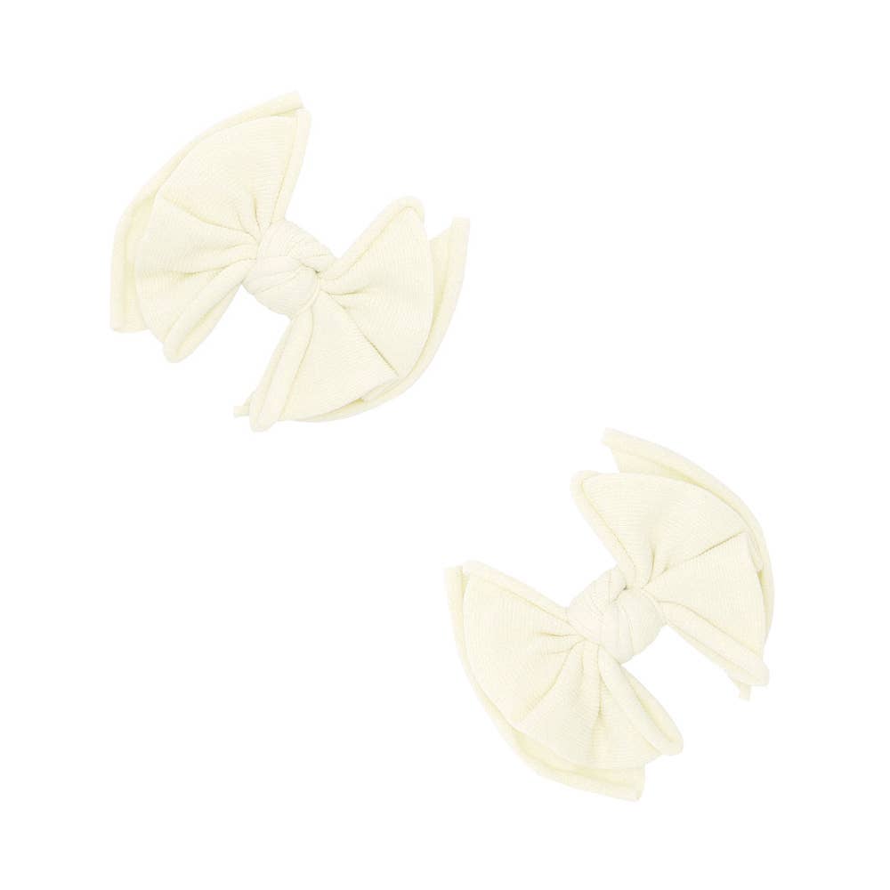 Baby Clips Softy Nylon Bow Hair Clips - 2 Pack