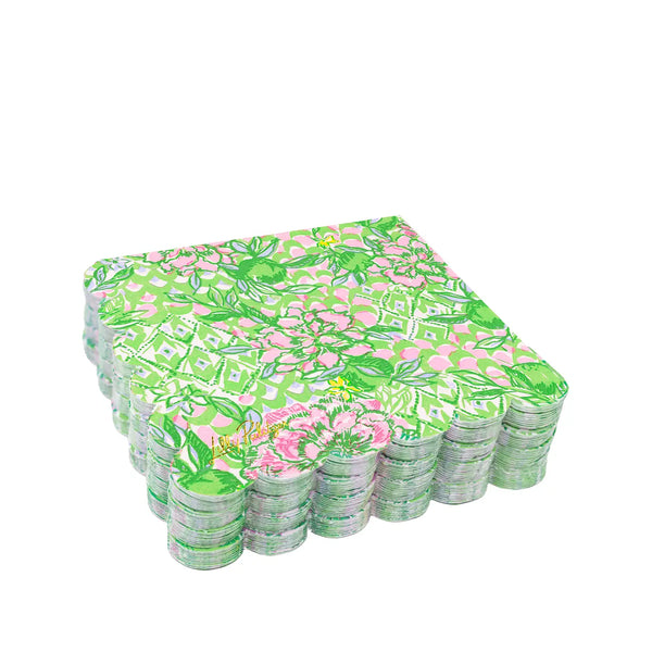 Scalloped Cocktail Napkins by Lilly Pulitzer - Lime Feeling Good