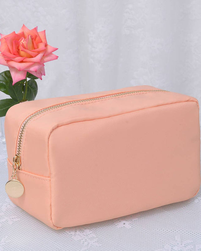 Personalized Emma Round Zippered Nylon Cosmetic Pouch Bag