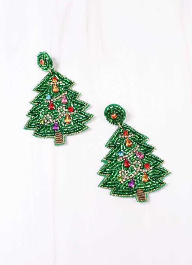 December Days Christmas Tree Earring GREEN