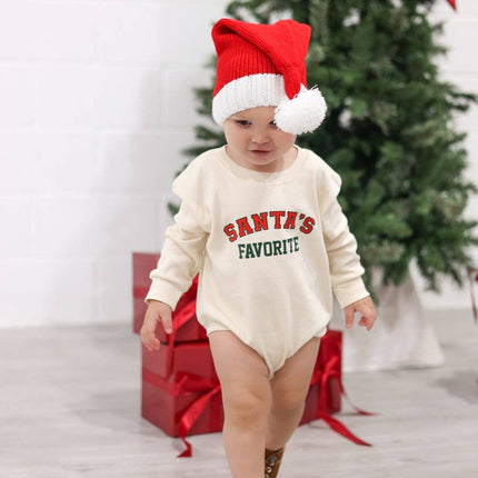 Santa's Favorite Christmas Long Sleeve Romper -Baby Clothing
