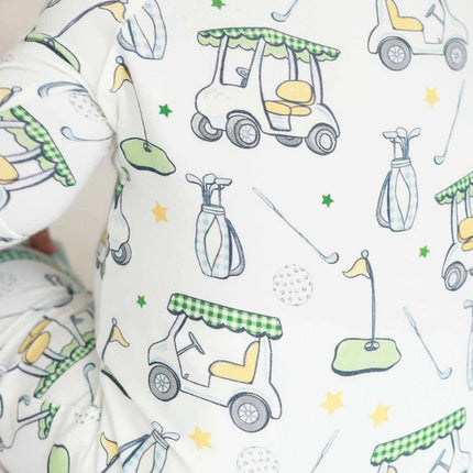 Country Club Cuties Convertible Bamboo Zip Romper | Blue