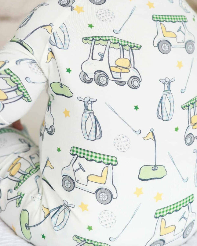 Country Club Cuties Convertible Bamboo Zip Romper | Blue