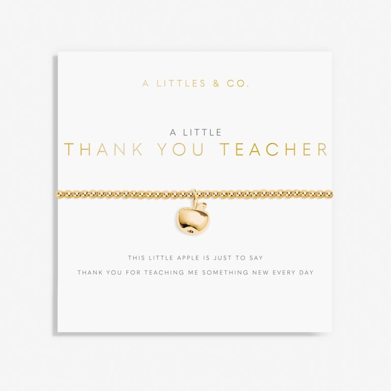 A Little 'Thank You Teacher' Bracelet in Gold-Tone Plating