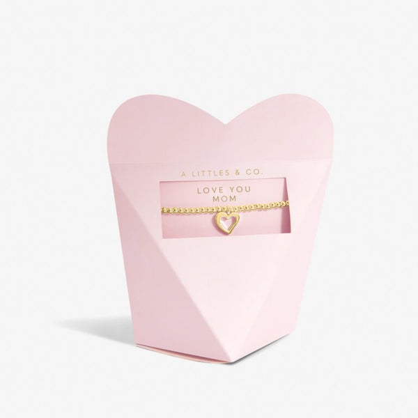 Mother's Day From The Heart Gift Box 'Love You Mom' Bracelet In Gold-Tone Plating