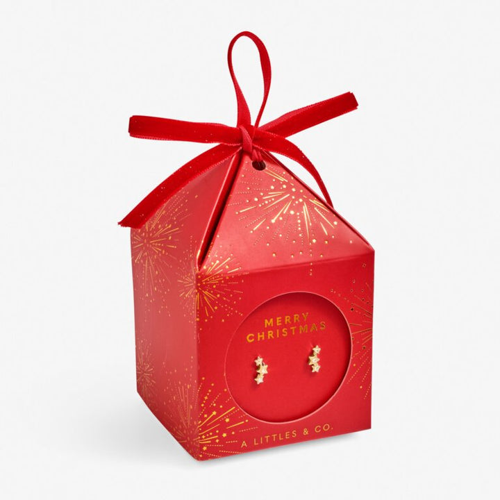 Earring Bauble 'Merry Christmas' Stud Earrings-Gift Box