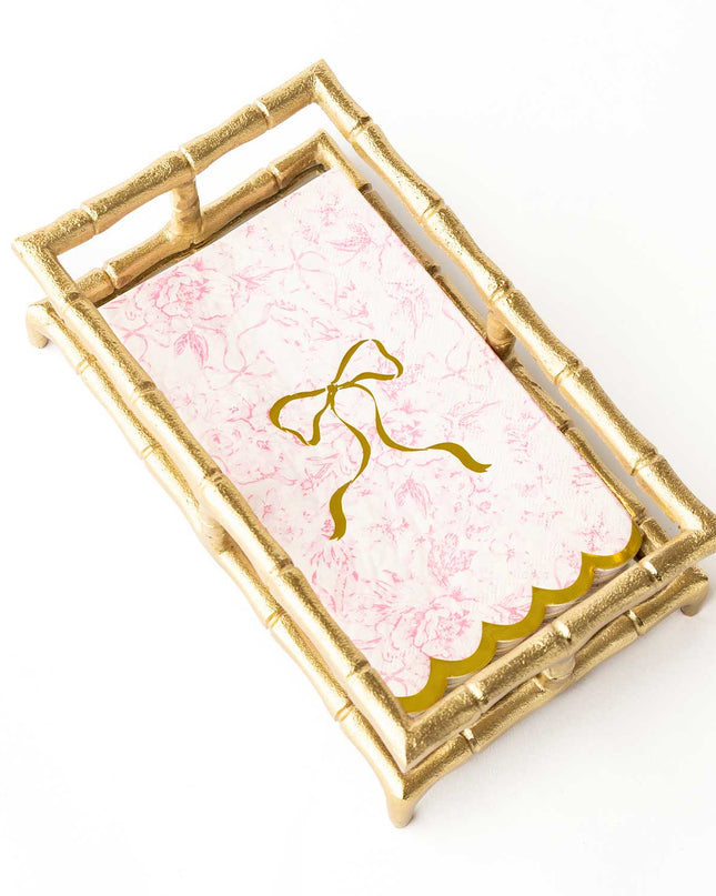 Pink Bow Toile Paper Guest Towel Packs