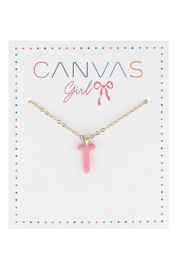Viola Enamel Coated Letter Children's Necklace