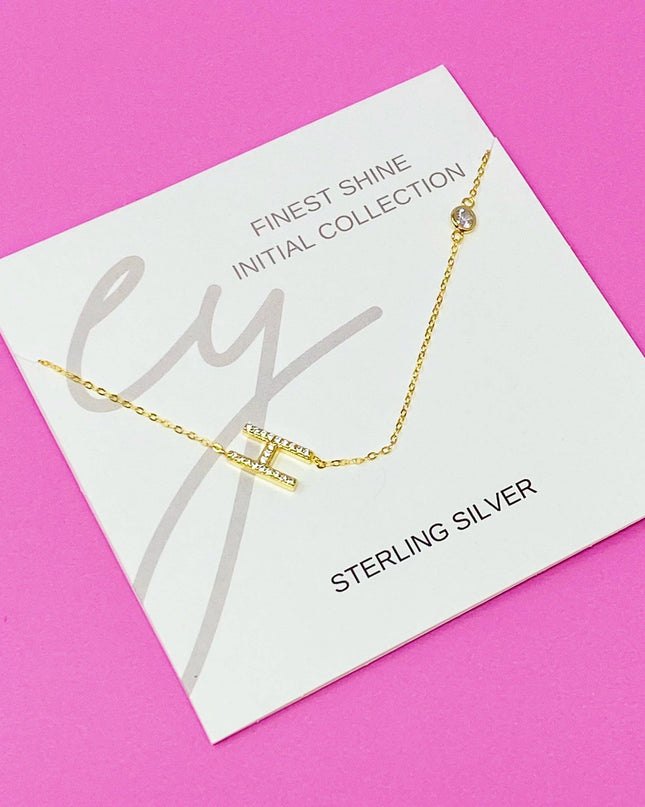 Finest Shine Initial Sterling Silver Necklace