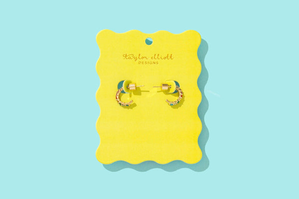 Gold Plated Huggie Earrings - Hallie