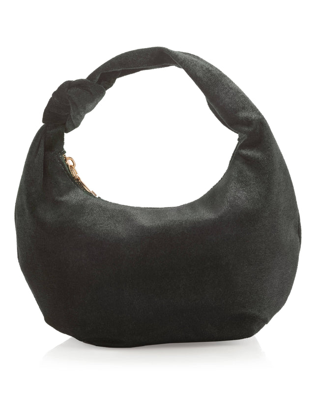 CHRISSY KNOTTED VELVET TOP HANDLE BAG