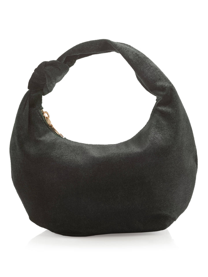 CHRISSY KNOTTED VELVET TOP HANDLE BAG