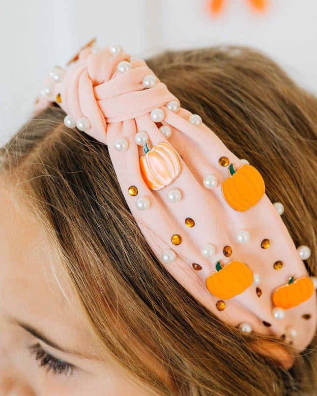 Pumpkin Pearl Gemstone Headband - Kids Hair Accessories