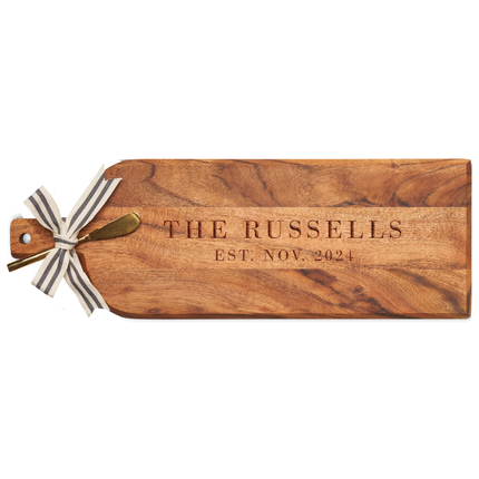 Personalized Acacia Bevel Board 20x7" w spreader