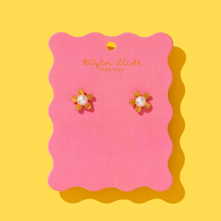 Gold Plated Stud Earrings - Kali