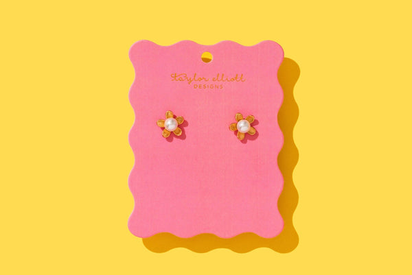 Gold Plated Stud Earrings - Kali