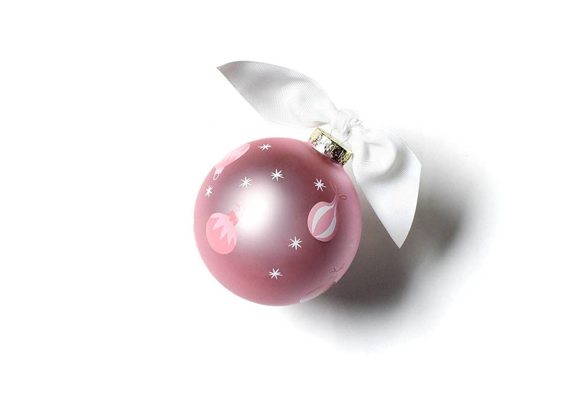 Pink Baby's First Christmas Glass Ornament