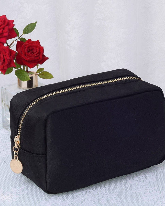 Personalized Emma Round Zippered Nylon Cosmetic Pouch Bag