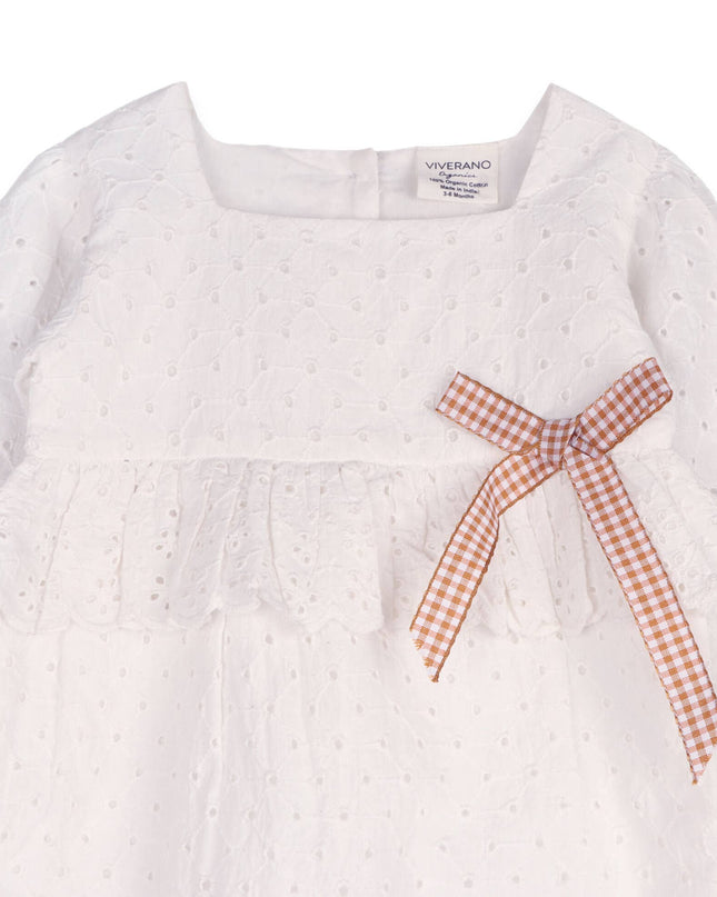 Astrid Schiffli Baby Jumpsuit & Headband Set