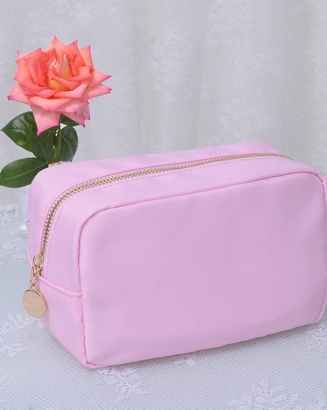 Personalized Emma Round Zippered Nylon Cosmetic Pouch Bag