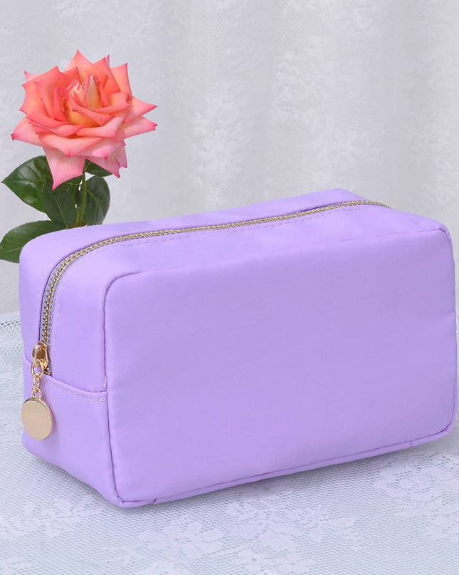 Personalized Emma Round Zippered Nylon Cosmetic Pouch Bag