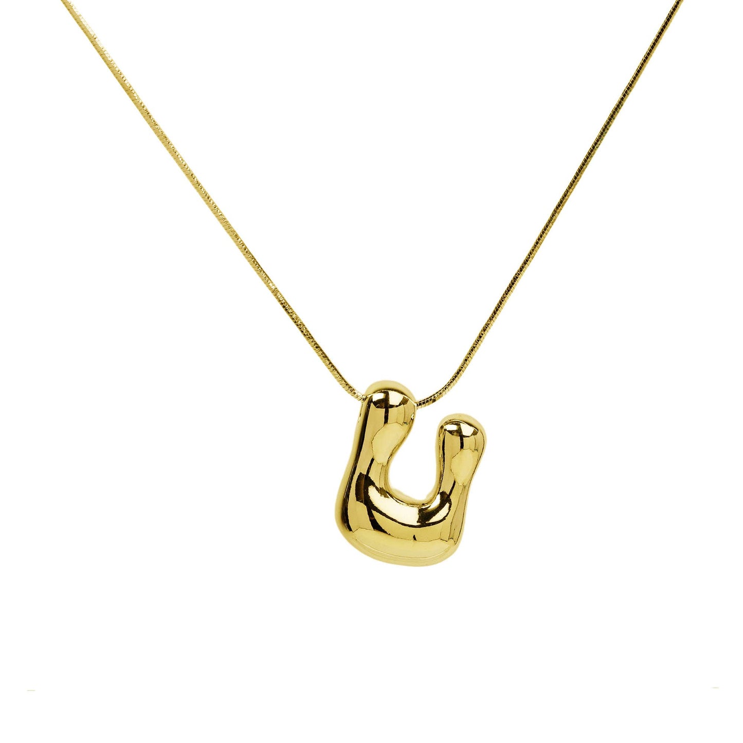 Initial Balloon Waterdrop 18K Gold Necklace