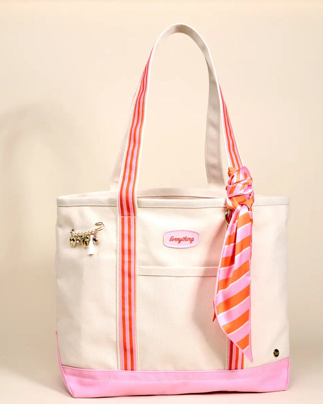 The Darling Canvas Tote Bag– Sicily Stripes Pink