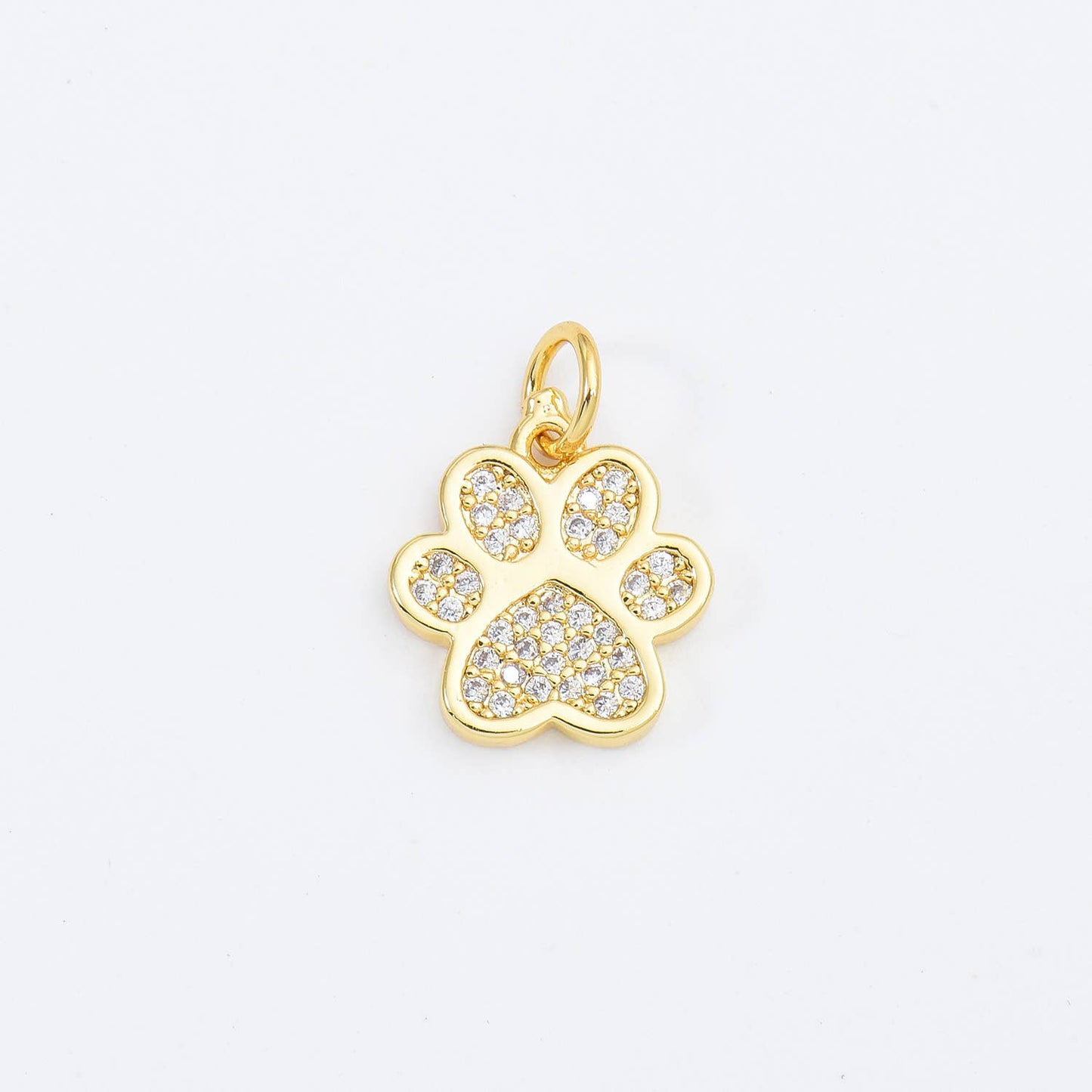 Gold Filled Paw Print Charm, Dog Cat Paw  Pendant CP1661