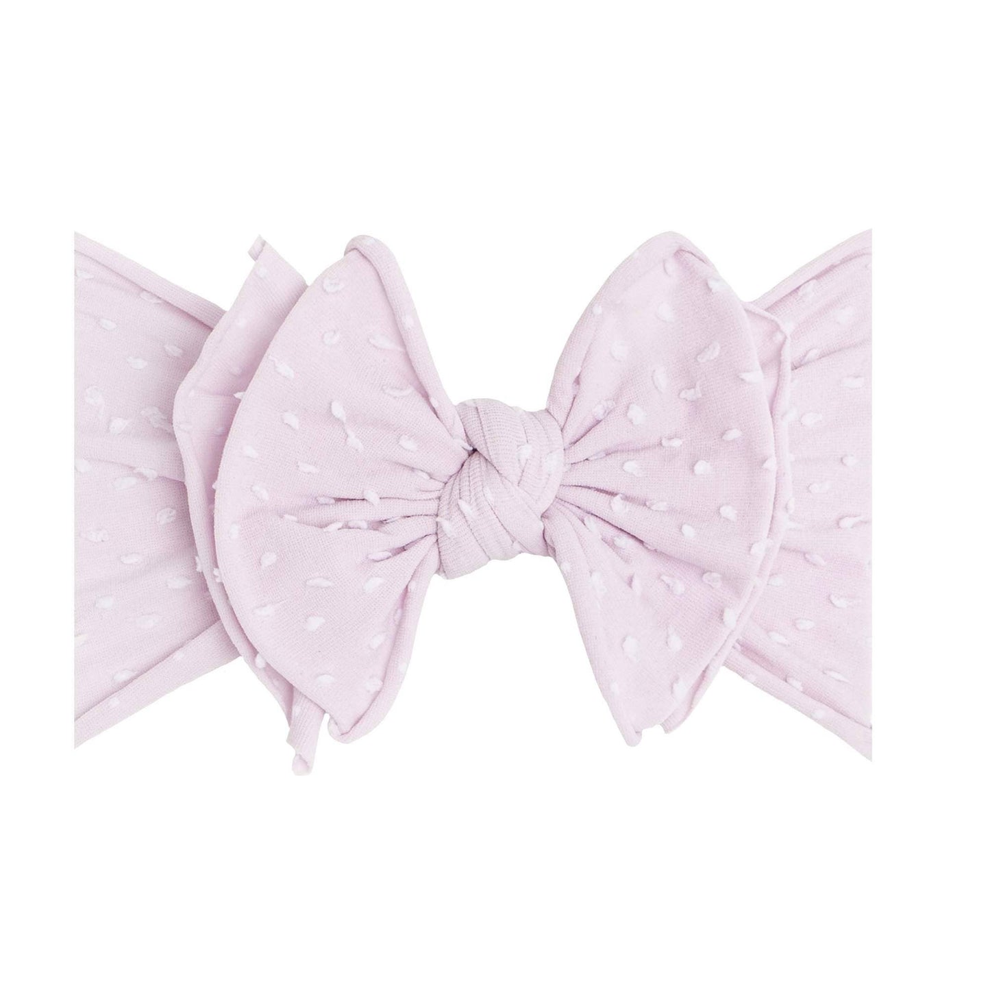 Shabby Dot FAB® nylon bow headband: Thistle/ White Dot