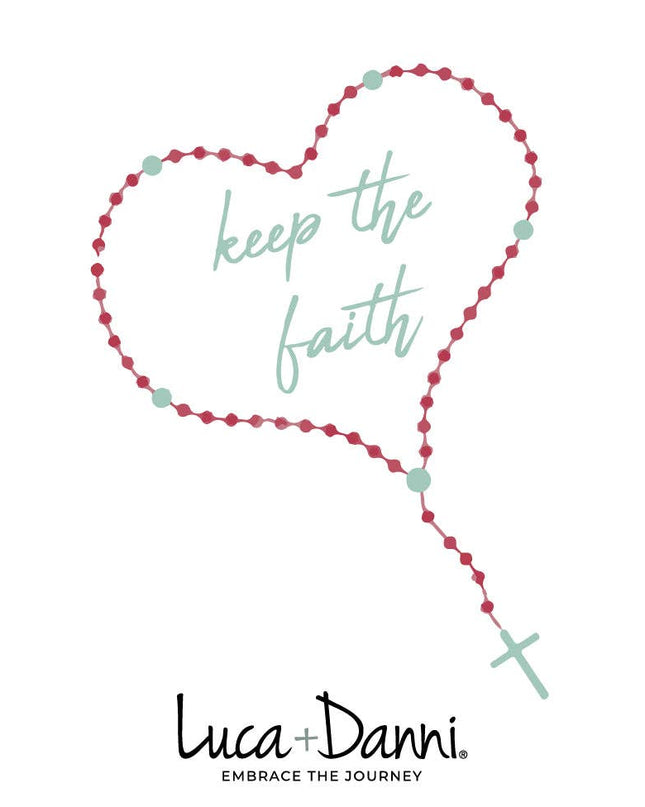 Crystal Pearl Rosary Heart Bangle Bracelet