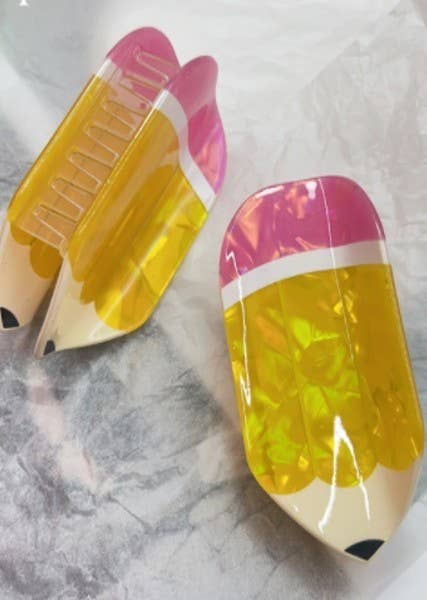 Jumbo School Pencil Hair Claw Clip