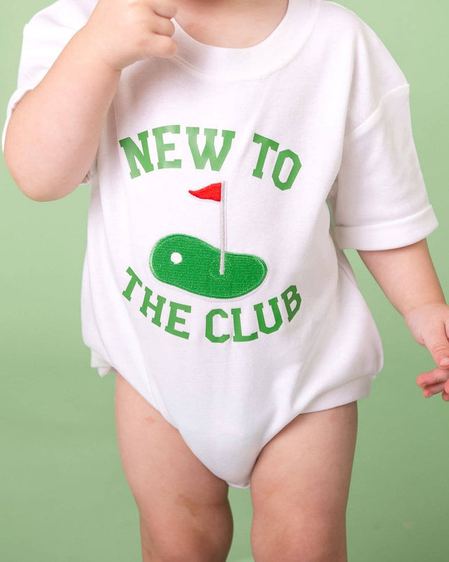 New To The Club Patch Short Sleeve Romper