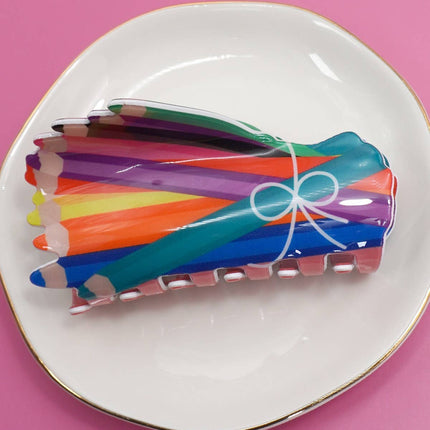 BOOK STACK SCHOOL HAIR CLAW CLIPS | 40H857