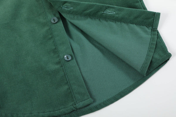 Green Corduroy Santa Dress Shirt