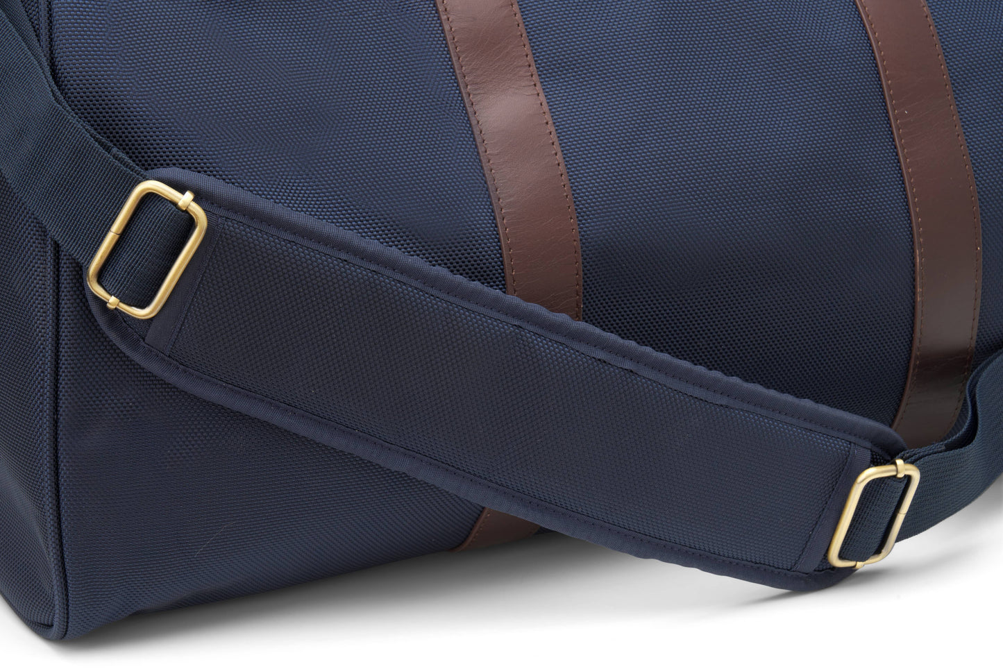 "Alex" Navy Nylon and Leather Duffle Bag (Personalizable)
