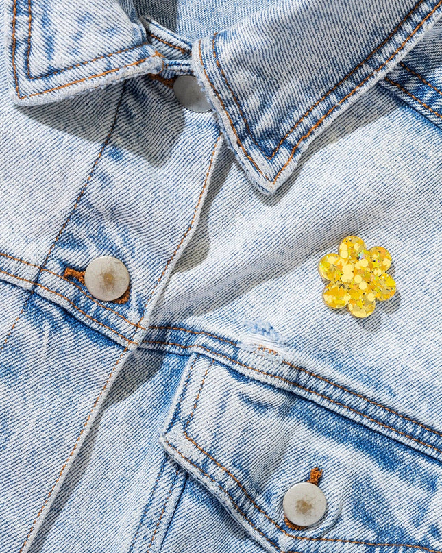 Pin w/ Gift Card - Friendship Flower - Gold Confetti