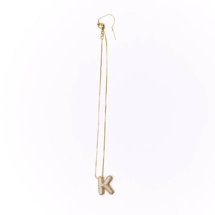Gold Crystal Initial Necklaces