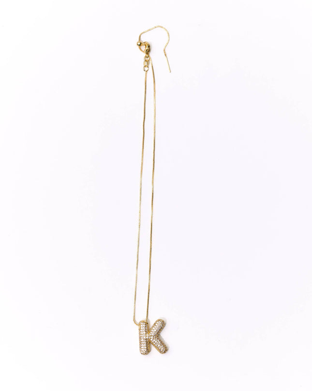 Gold Crystal Initial Necklaces