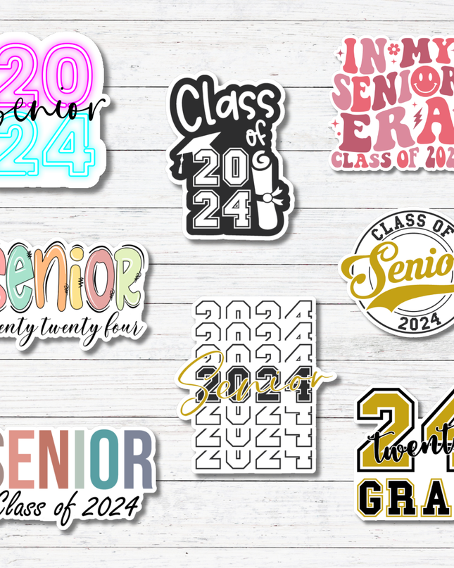 Black and White Class 2024- Senior 2024 Stickers/Magnet