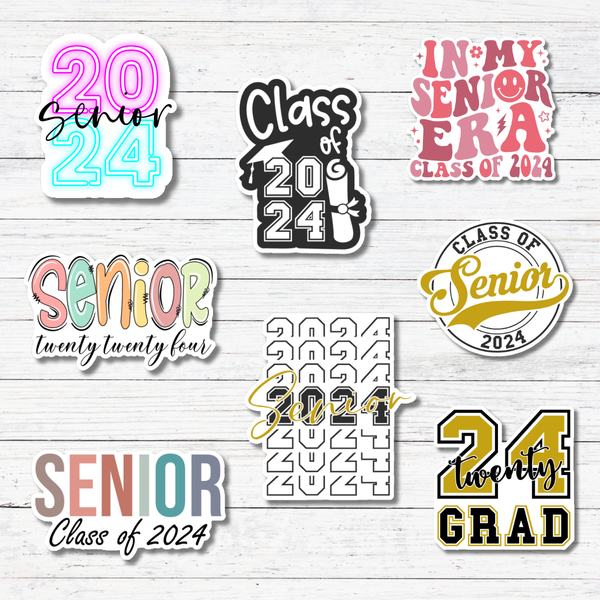 Black and White Class 2024- Senior 2024 Stickers/Magnet