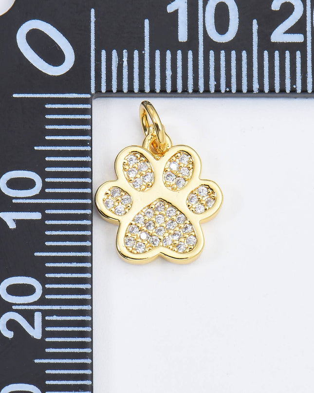 Gold Filled Paw Print Charm, Dog Cat Paw  Pendant CP1661