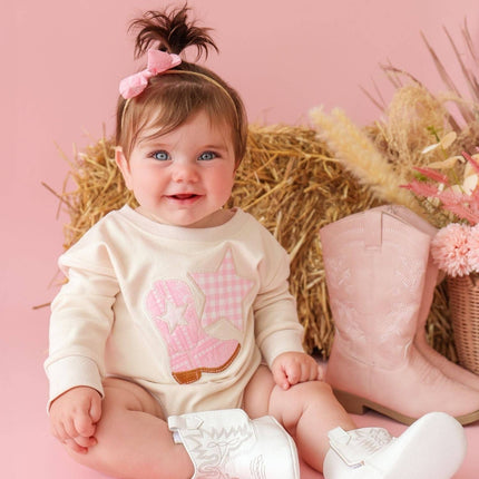 Pink Bandana Western Bow Baby Headband - Hair Accessories