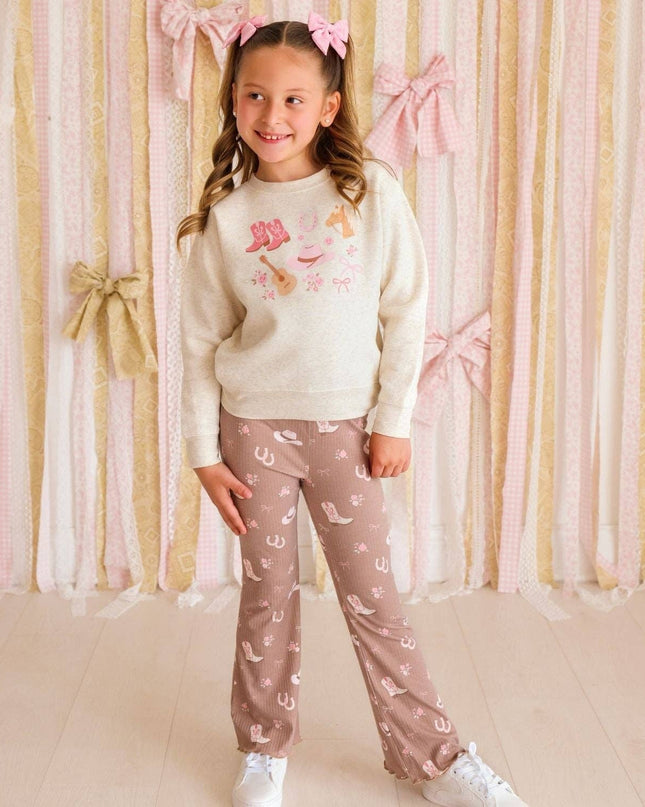 Pink Bandana Western Bow Clip Set - Hair Bows - Fall - Kids