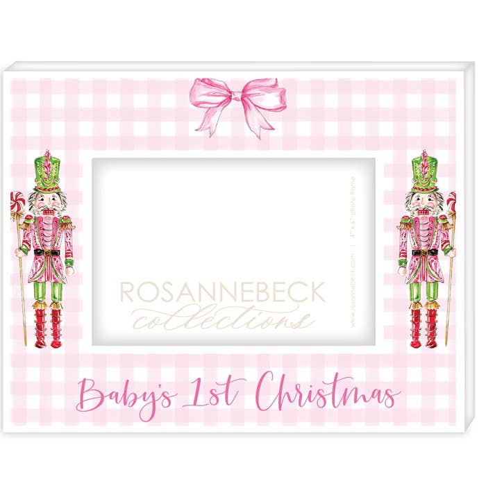 Babys 1st Christmas Pink Nutcrackers Pink Frame