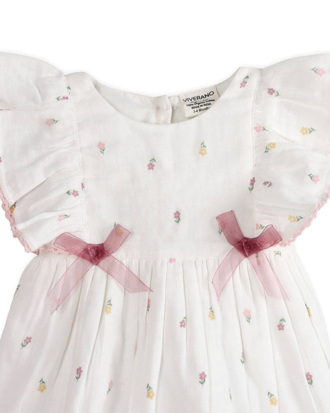 Sylvie Flower Baby Dress + Bloomer (Organic)